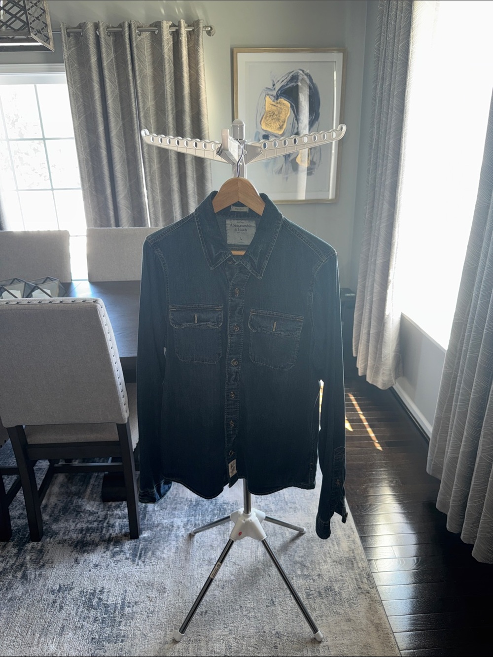 Abercrombie & Fitch Dark Indigo Denim Shirt